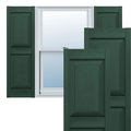 Ekena Millwork 14.75 in. W x 59 in. H Builders Edge, Two Equal Panels, Raised Panel Shutters, 122 - Midnight Green 030140059122